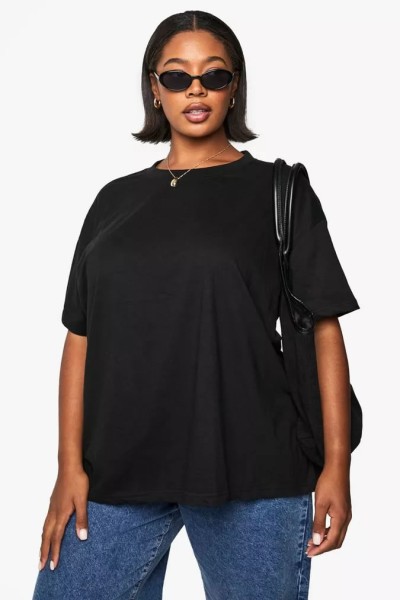 Product Plus Super Oversized Crew Neck Basic Cotton T-Shirt