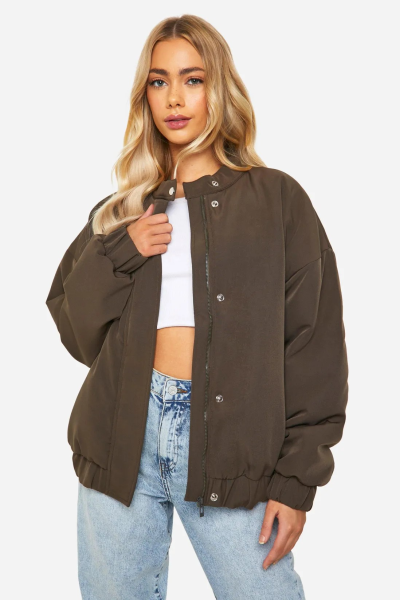 Product Oversized Collar Detail Bomber Jacket