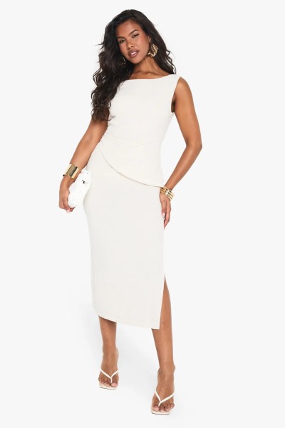 Product Linen Look Asymetric Midaxi Dress